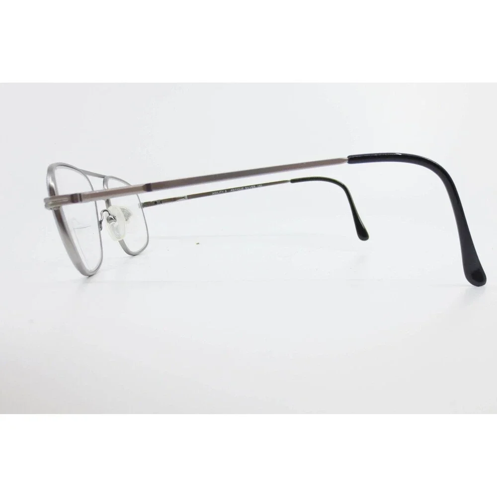 Agility 8 Antique Silver Aviator Eyeglass Frames 60-20-150 Double Bridge Metal